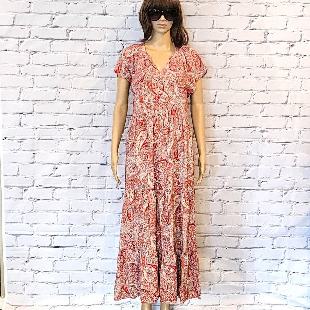 OLD NAVY, Red paisley maxi dress, size: large